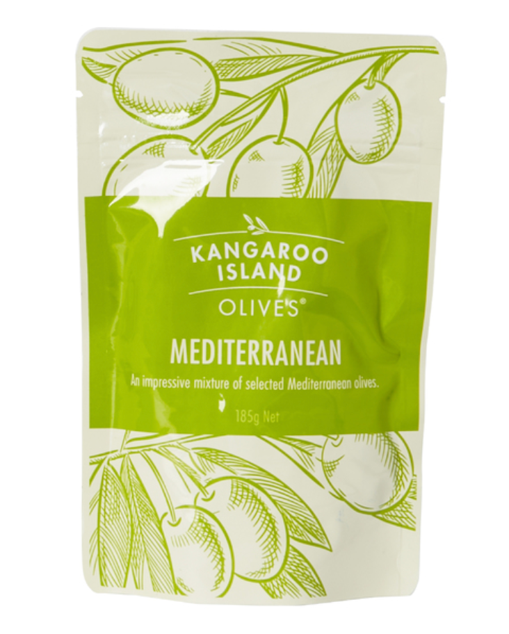 Kangaroo Island Mediterranean olives 185g – premium olives with a rich, briny flavor