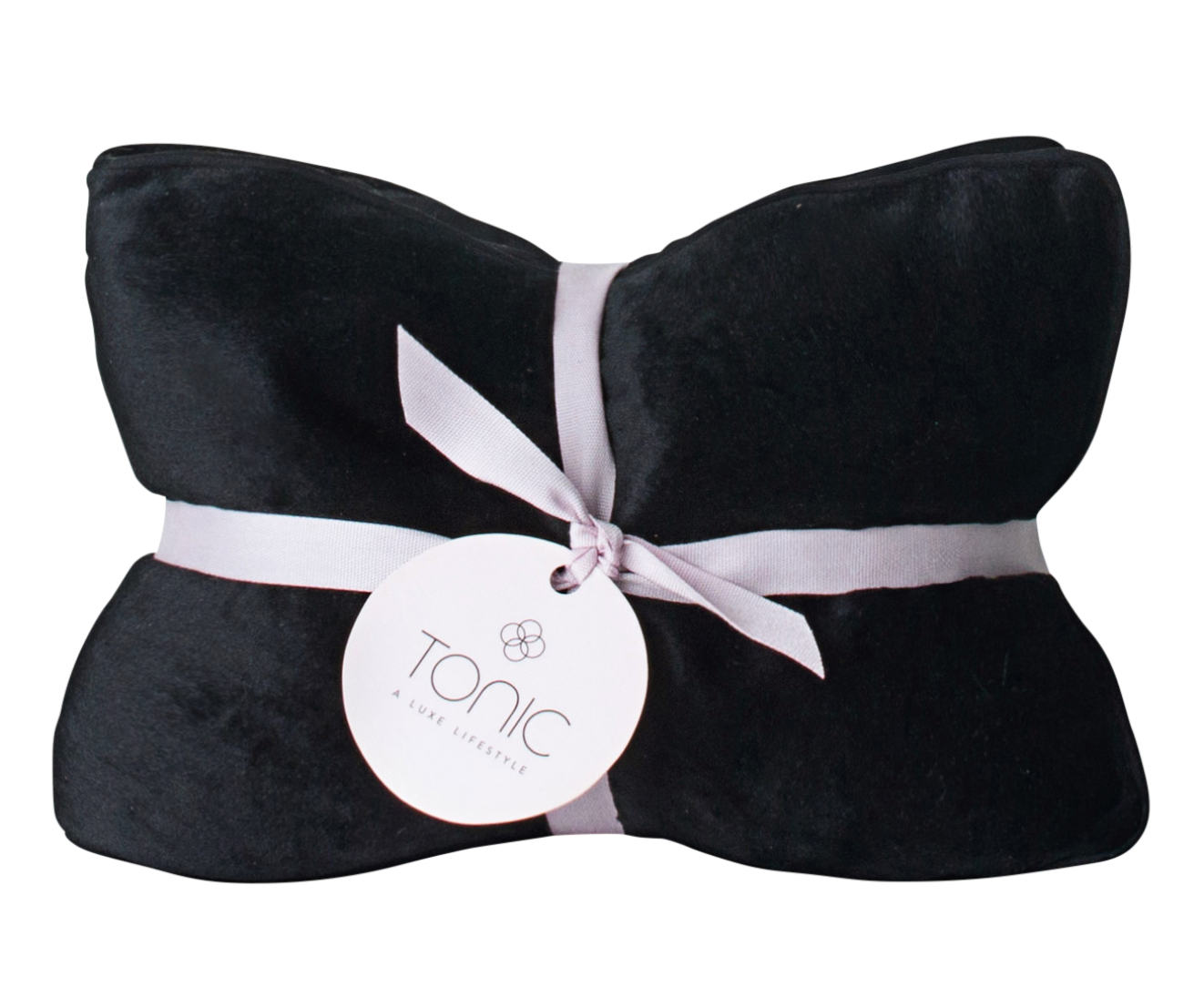 TONIC Luxe velvet heat pillow in black – soothing therapy for neck and shoulders