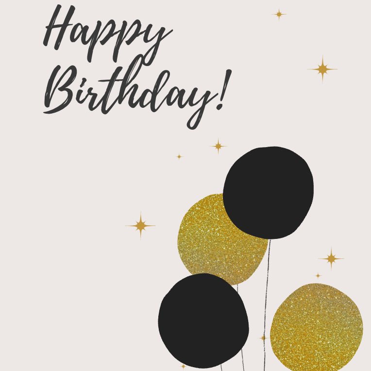 Happy Birthday – Black & Gold Balloons | Premium Gift Box from The Gifting Suite | Australia