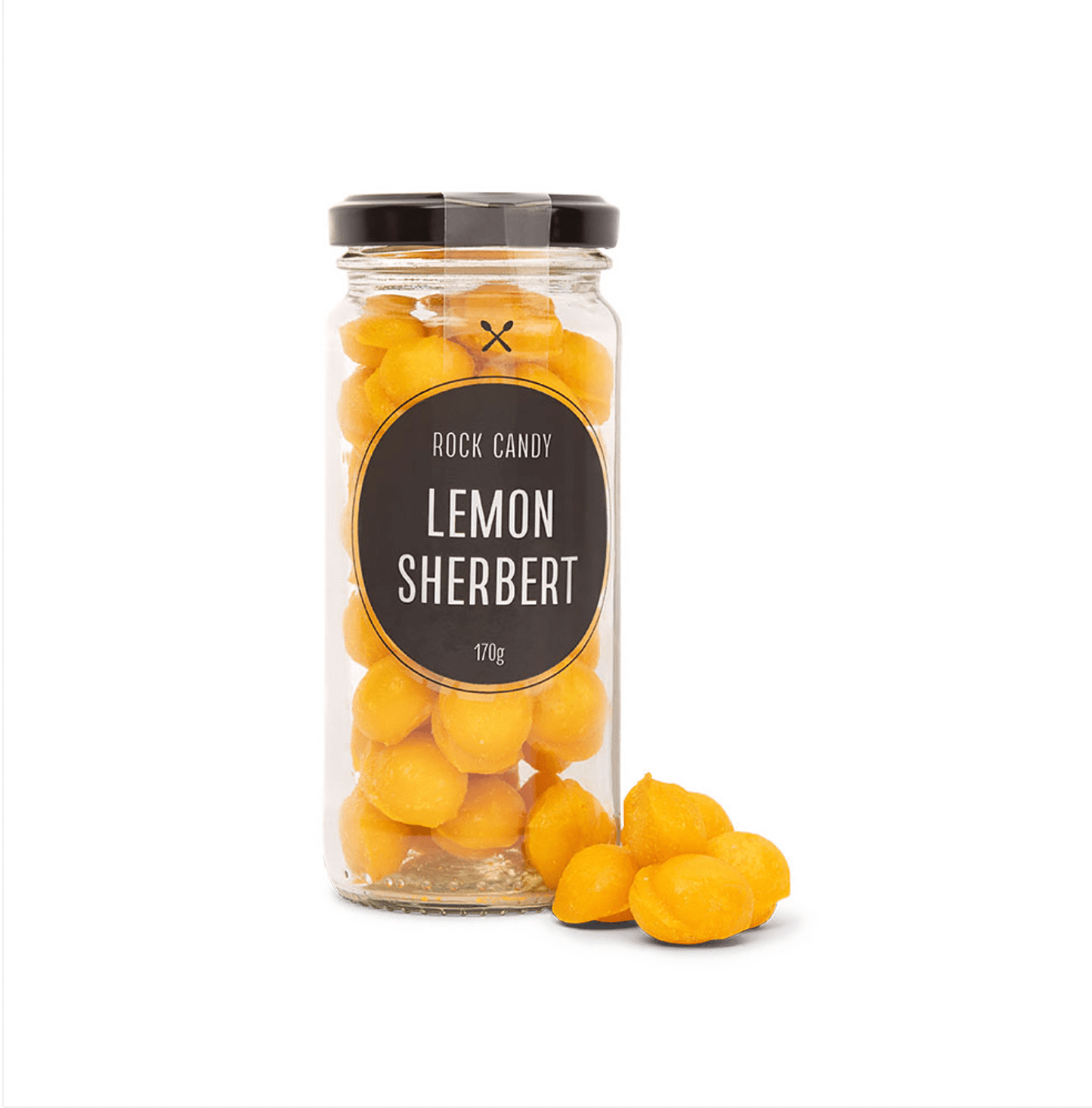 Lemon Sherbet Rock Candy 170g | Gourmet Candy Gift Jar Australia | Premium Gift Box from The Gifting Suite | Australia