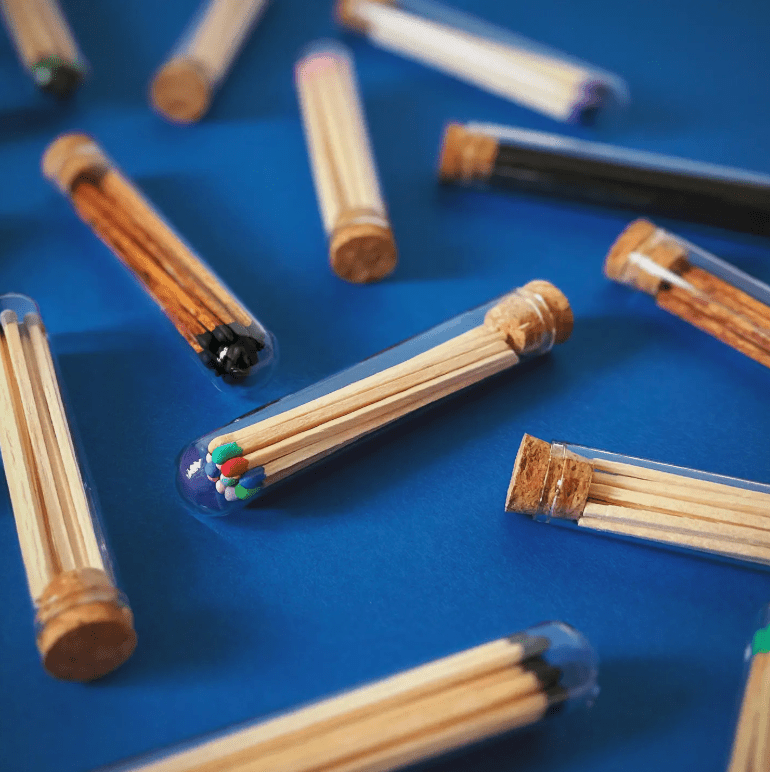 4" Rainbow Safety Matches in Mini Glass Cloche (with Strikers) | Premium Gift Box from The Gifting Suite | Australia