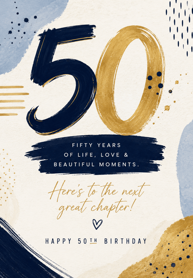 50 Years of Life, Love & Beautiful Moments – 50th Birthday Card | Premium Gift Box from The Gifting Suite | Australia