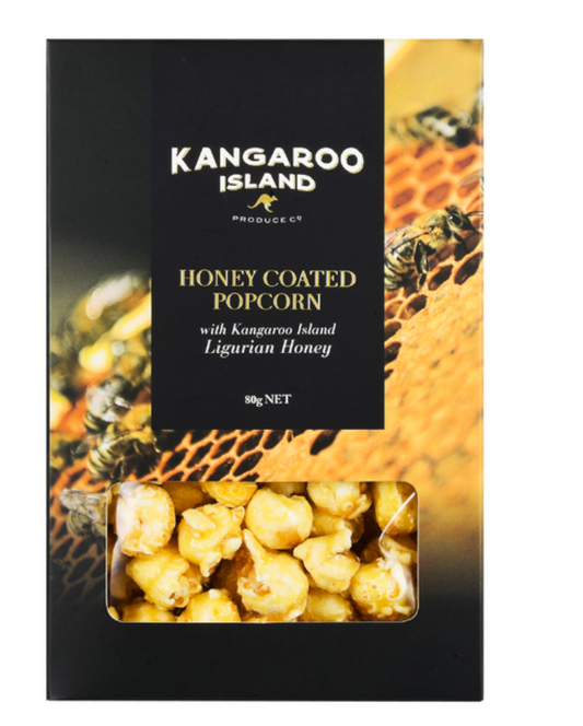 Kangaroo Island honey popcorn 80g – sweet, crunchy popcorn drizzled with honey