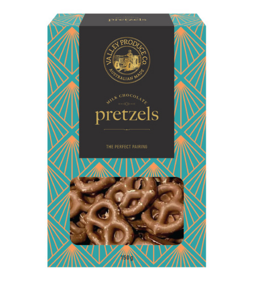 VPC milk chocolate pretzels 150g – crunchy pretzels coated in smooth milk chocolate