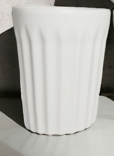 Modern Ribbed Latte Cup – Matte White (220ml)