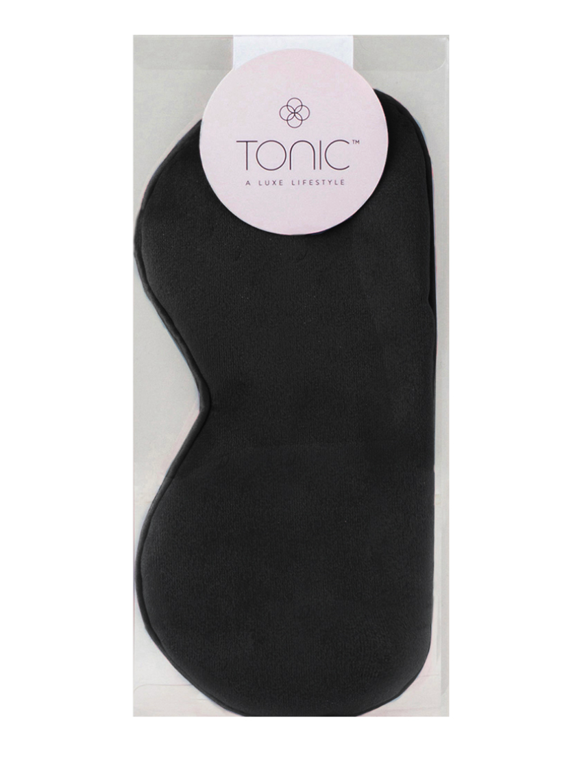 TONIC Luxe black velvet eye mask – luxurious sleep mask for relaxation and comfort