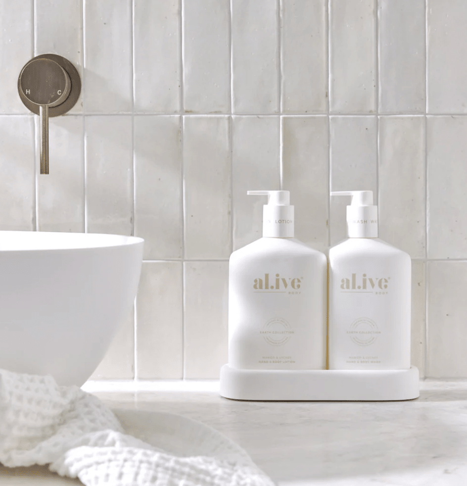 al.ive Bathroom Duo – Mango & Lychee | Luxury Hand & Body Wash + Lotion Set (500ml) | Premium Gift Box from The Gifting Suite | Australia