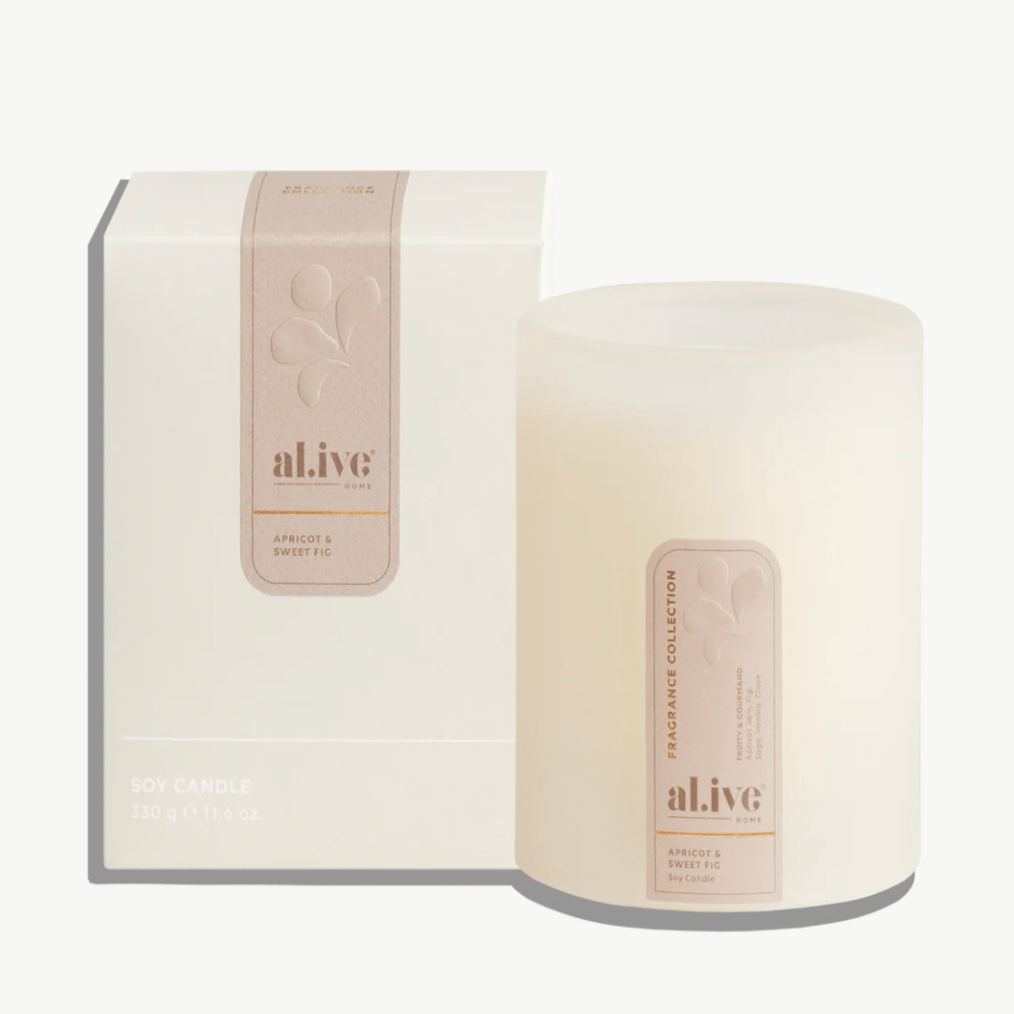 al.ive Body Soy Candle – Apricot & Sweet Fig 300g *New Range* | Premium Gift Box from The Gifting Suite | Australia