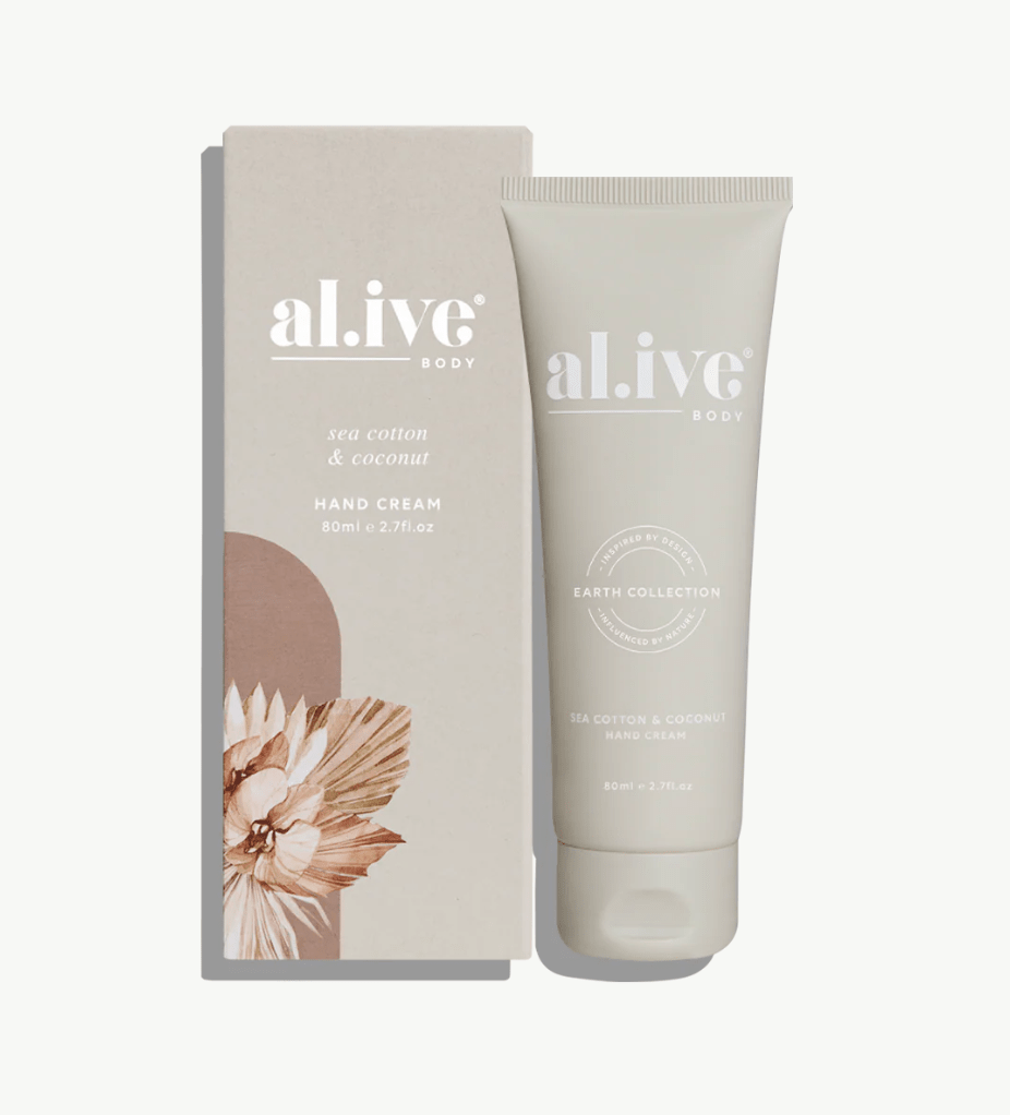 al.ive Sea Cotton & Coconut Hand Cream – Hydrating Natural Hand Cream | Luxury Gift Box Addition | Premium Gift Box from The Gifting Suite | Australia