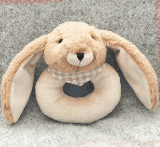 Bunny Ring Rattle – Soft Baby Sensory Toy | Premium Gift Box from The Gifting Suite | Australia
