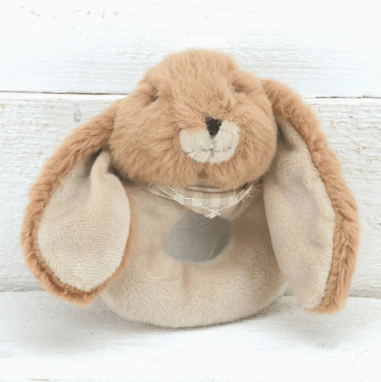 Bunny Ring Rattle – Soft Baby Sensory Toy | Premium Gift Box from The Gifting Suite | Australia