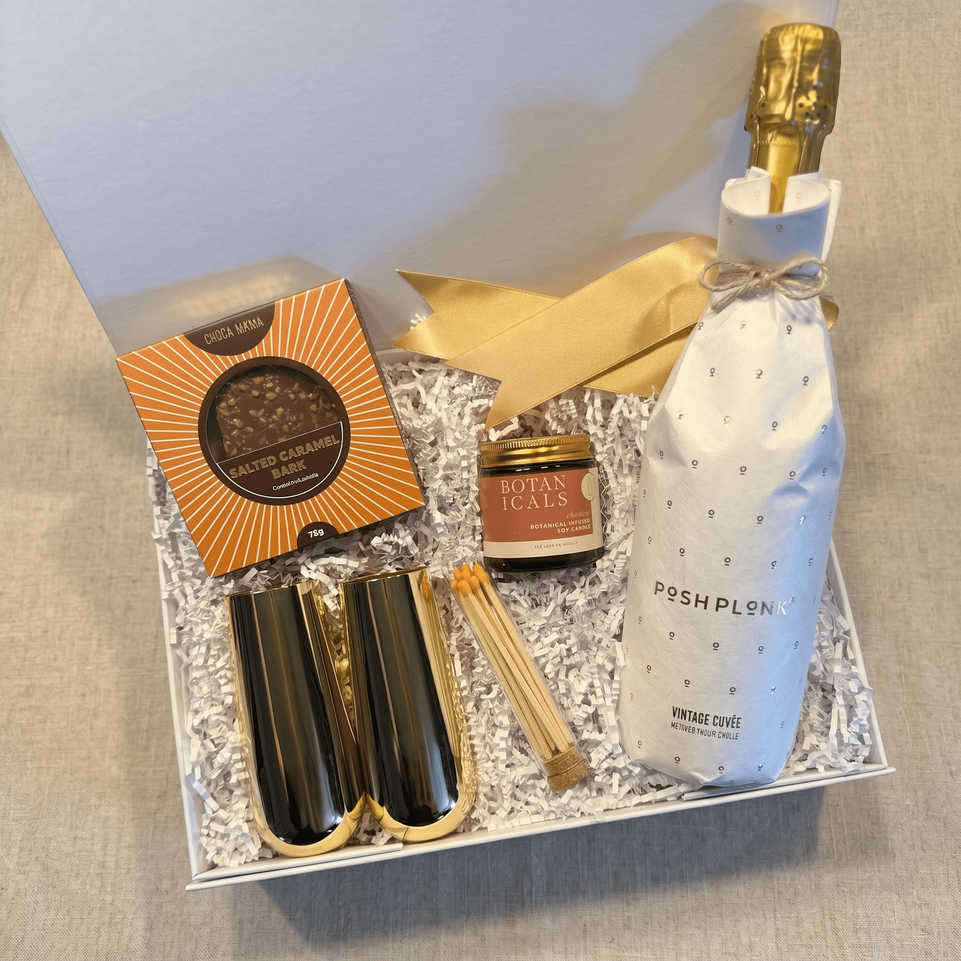 Cuvée & Comfort Gift Box | Champagne, Candle & Salted Caramel Gift Hamper Australia | Premium Gift Box from The Gifting Suite | Australia