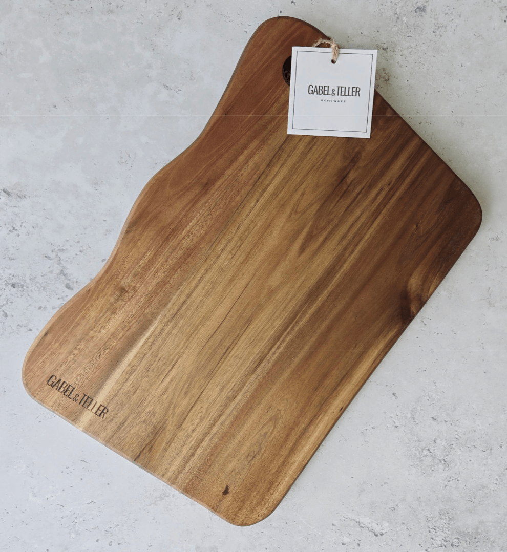 Gabel & Teller Freeform Acacia Board 28×18cm | Durable Wooden Serving & Cutting Board | Premium Gift Box from The Gifting Suite | Australia