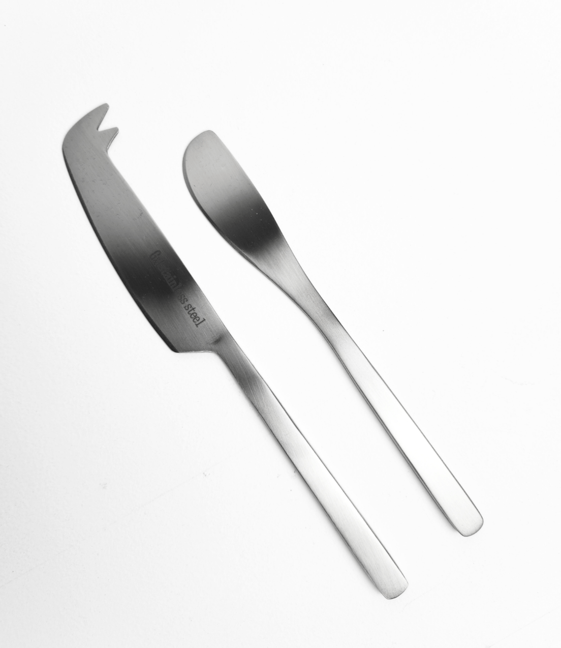 GABEL&TELLER 2pc Brushed Stainless Steel Cheese Set | Elegant Stainless Steel Serving | Premium Gift Box from The Gifting Suite | Australia