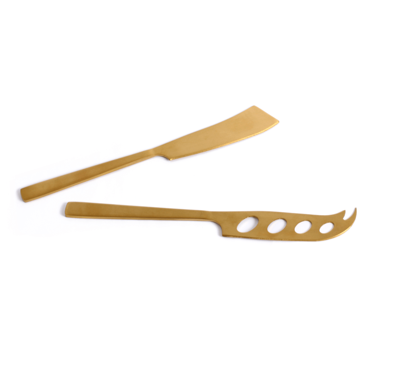 GABEL&TELLER Satin Gold 2 Piece Cheese Knife Set | Elegant Stainless Steel Serving | Premium Gift Box from The Gifting Suite | Australia