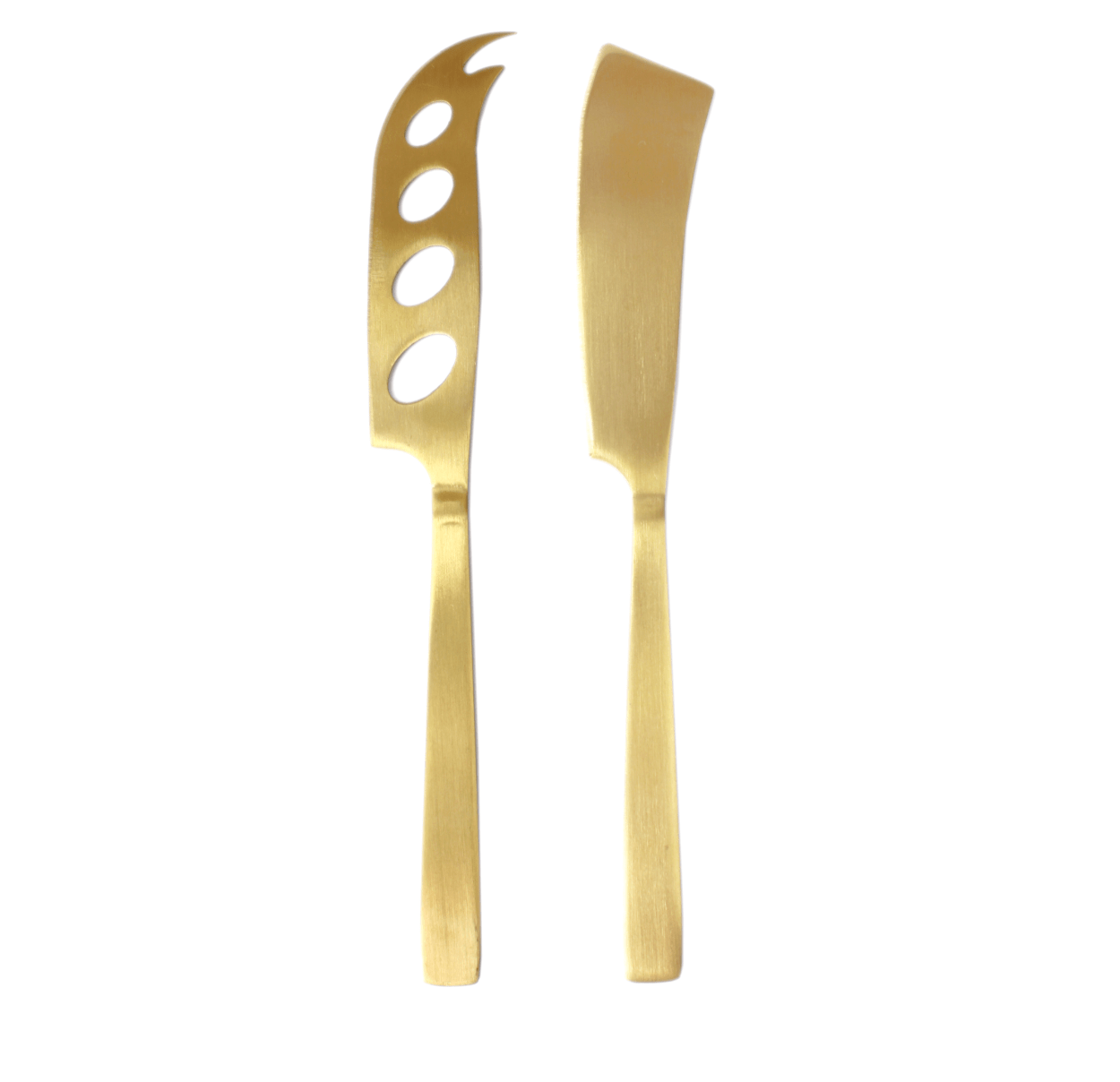 GABEL&TELLER Satin Gold 2 Piece Cheese Knife Set | Elegant Stainless Steel Serving | Premium Gift Box from The Gifting Suite | Australia