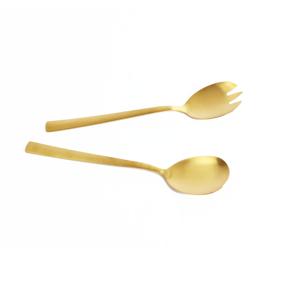 GABEL&TELLER Satin Gold Salad Servers – 2 - Piece Set | Luxury Stainless Steel Serveware | Premium Gift Box from The Gifting Suite | Australia