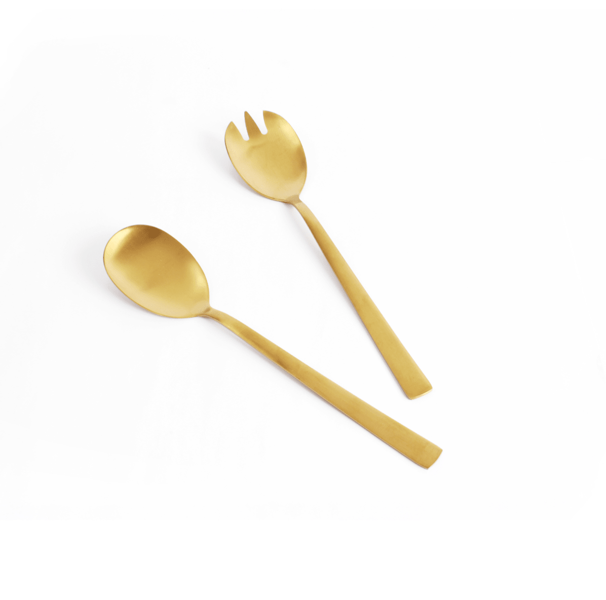 GABEL&TELLER Satin Gold Salad Servers – 2 - Piece Set | Luxury Stainless Steel Serveware | Premium Gift Box from The Gifting Suite | Australia