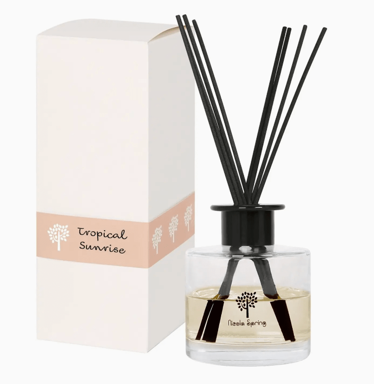 Glass Reed Diffuser – Tropical Sunrise 200ml | Luxe Home Fragrance | Premium Gift Box from The Gifting Suite | Australia