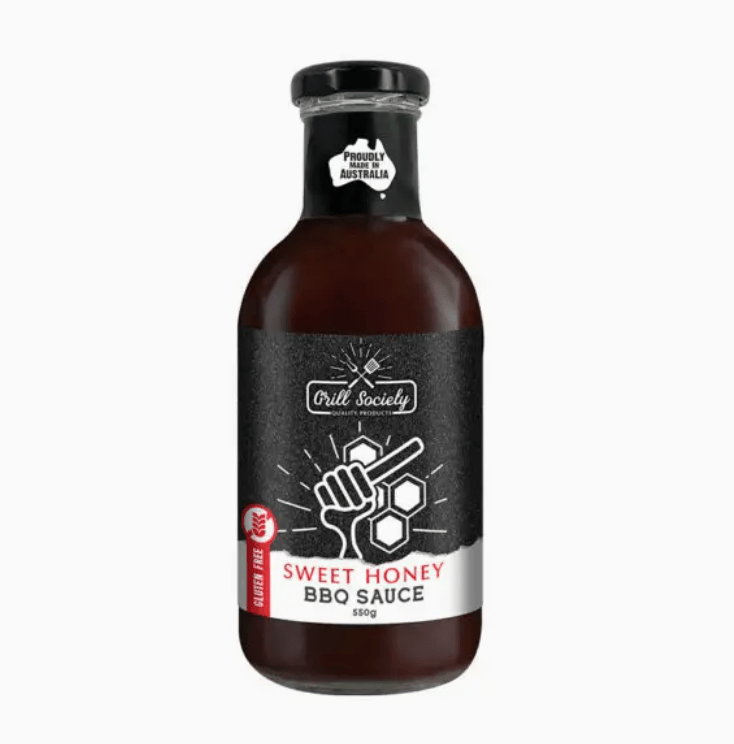 Grill Society Sweet Honey BBQ Sauce 550g | Australian Made BBQ Sauce | Premium Gift Box from The Gifting Suite | Australia