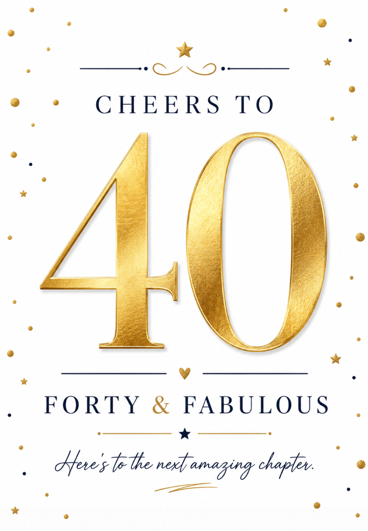 Happy 40th Birthday Card – Forty & Fabulous | Premium Gift Box from The Gifting Suite | Australia