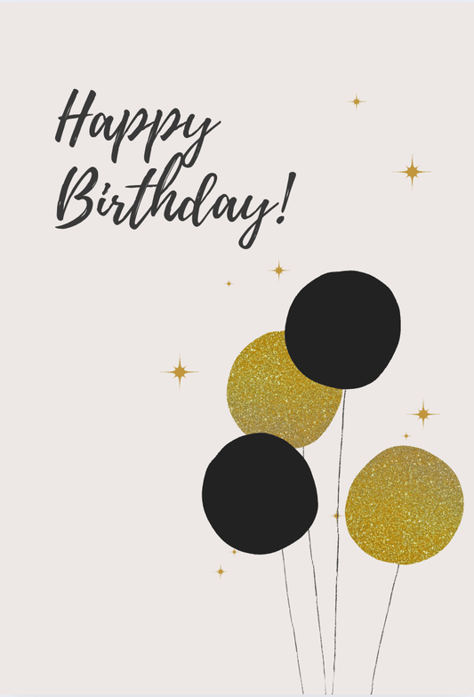 Happy Birthday – Black & Gold Balloons | Premium Gift Box from The Gifting Suite | Australia