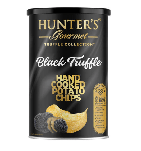 Hunter's Gourmet Potato Chips - Black Truffle Canister 150g | Premium Gift Box from The Gifting Suite | Australia