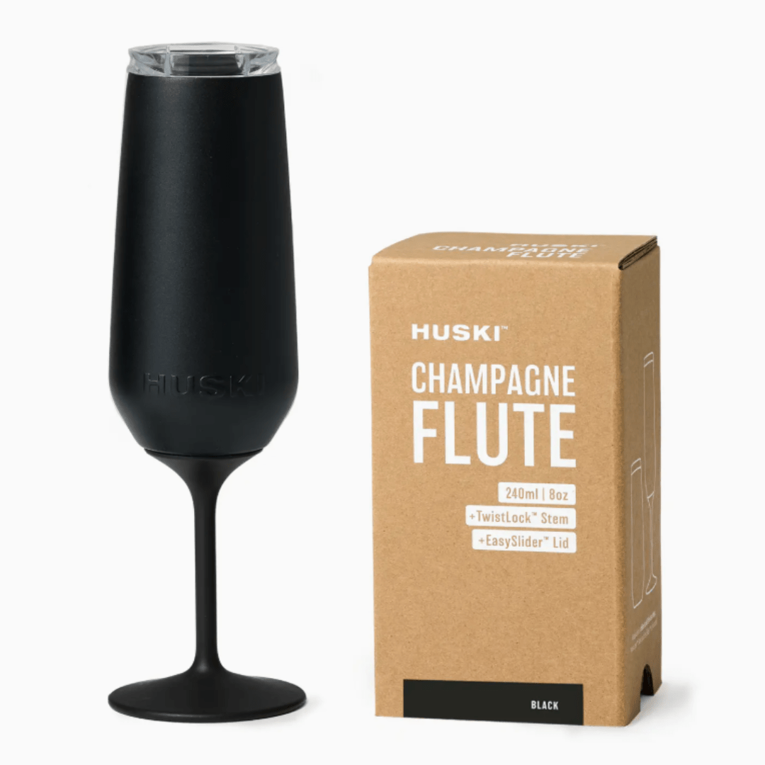 Huski Champagne Flute - Black (Bestseller) | Premium Gift Box from The Gifting Suite | Australia