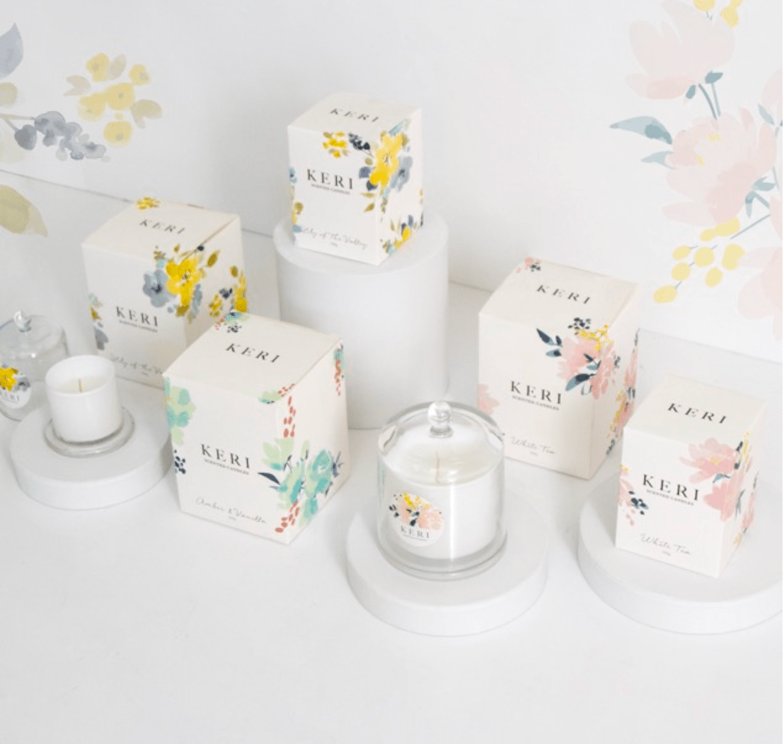 Keri Scented Cloche Candle – Amber & Vanilla | Luxury Gift Candle 100g | Premium Gift Box from The Gifting Suite | Australia
