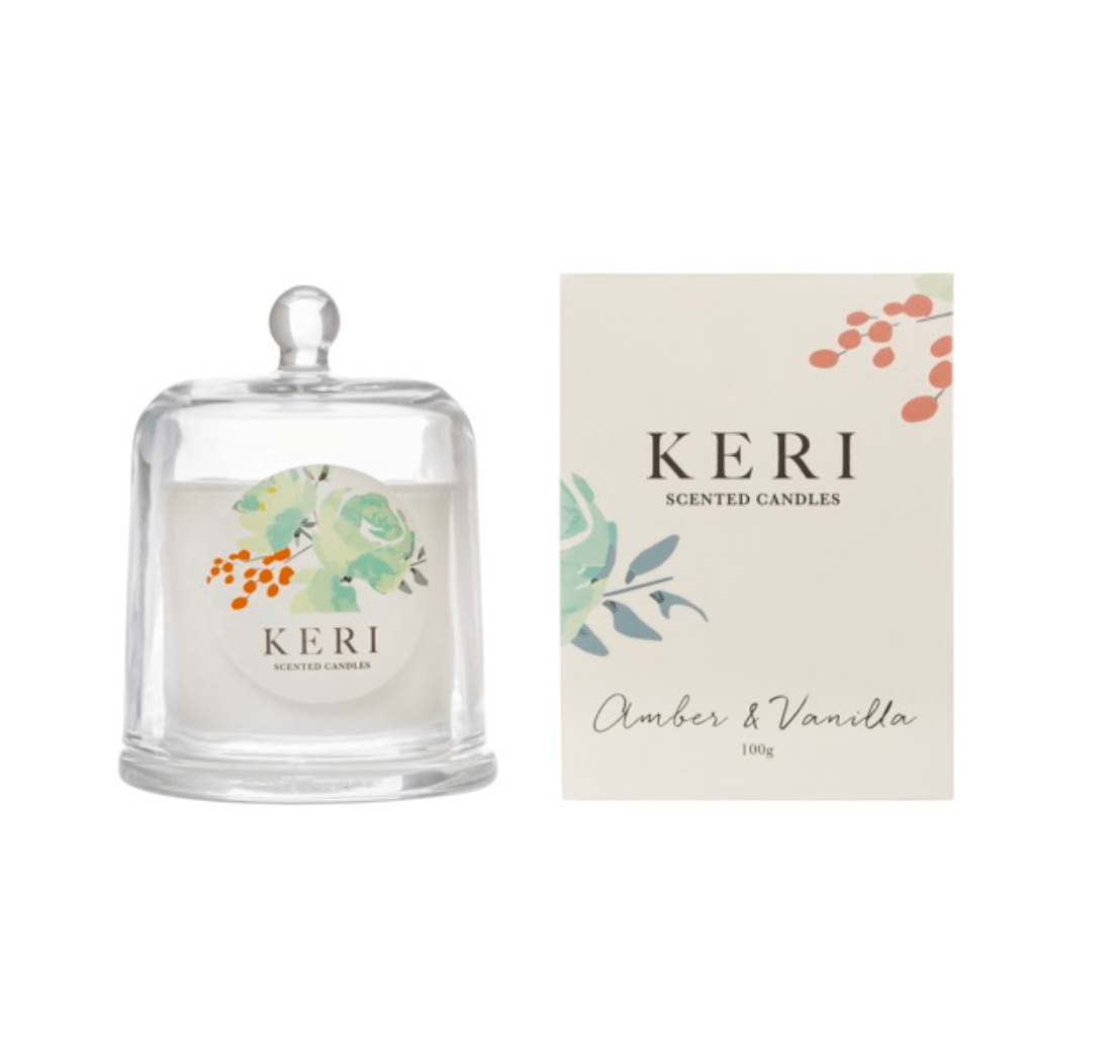 Keri Scented Cloche Candle – Amber & Vanilla | Luxury Gift Candle 100g | Premium Gift Box from The Gifting Suite | Australia