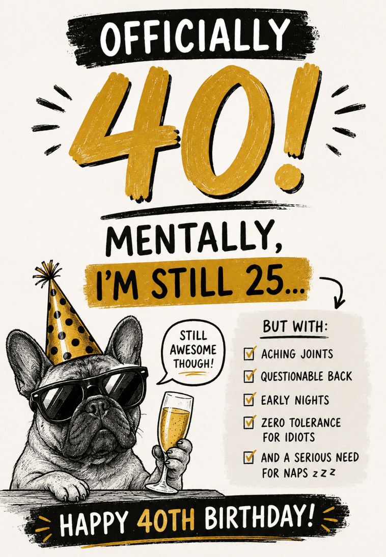 Mentally I'm Still 25 – Funny 40th Birthday Card | Premium Gift Box from The Gifting Suite | Australia