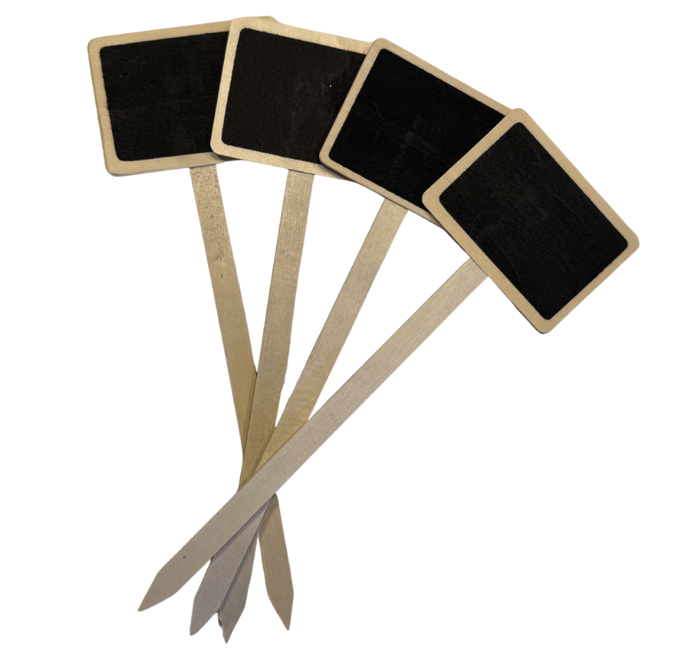 Mini Chalkboard Plant Labels (Set of 4) | Wooden Garden Markers | Premium Gift Box from The Gifting Suite | Australia