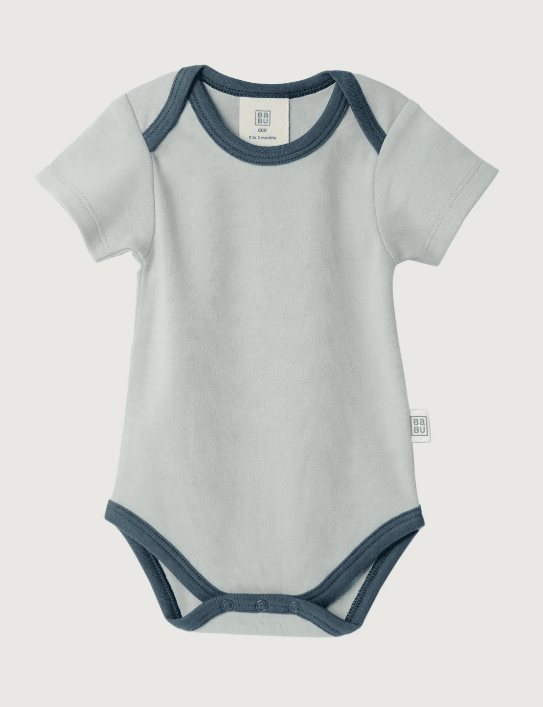 Organic Cotton Short Sleeve Bodysuit – Sky Contrast | Premium Gift Box from The Gifting Suite | Australia