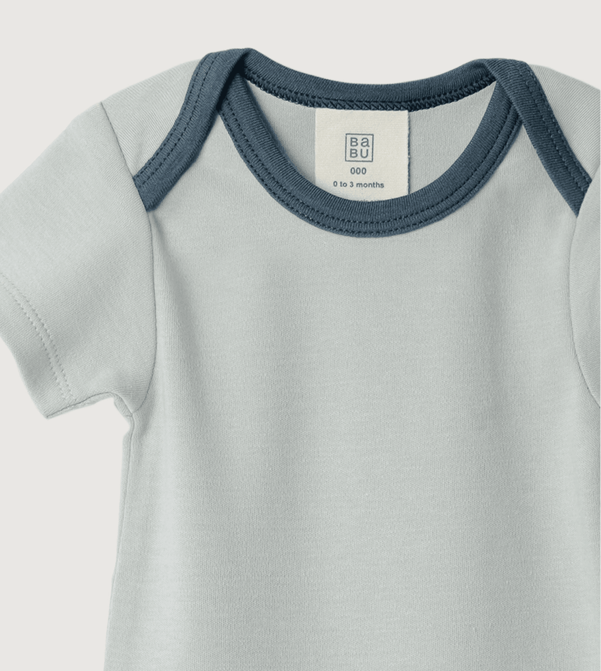 Organic Cotton Short Sleeve Bodysuit – Sky Contrast | Premium Gift Box from The Gifting Suite | Australia