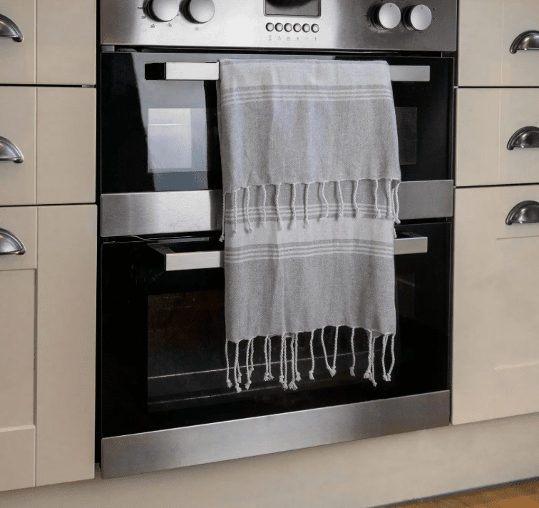 Stylish Turkish Tea Towel – Grey & White | 100% Cotton Kitchen & Home Essentials | Premium Gift Box from The Gifting Suite | Australia