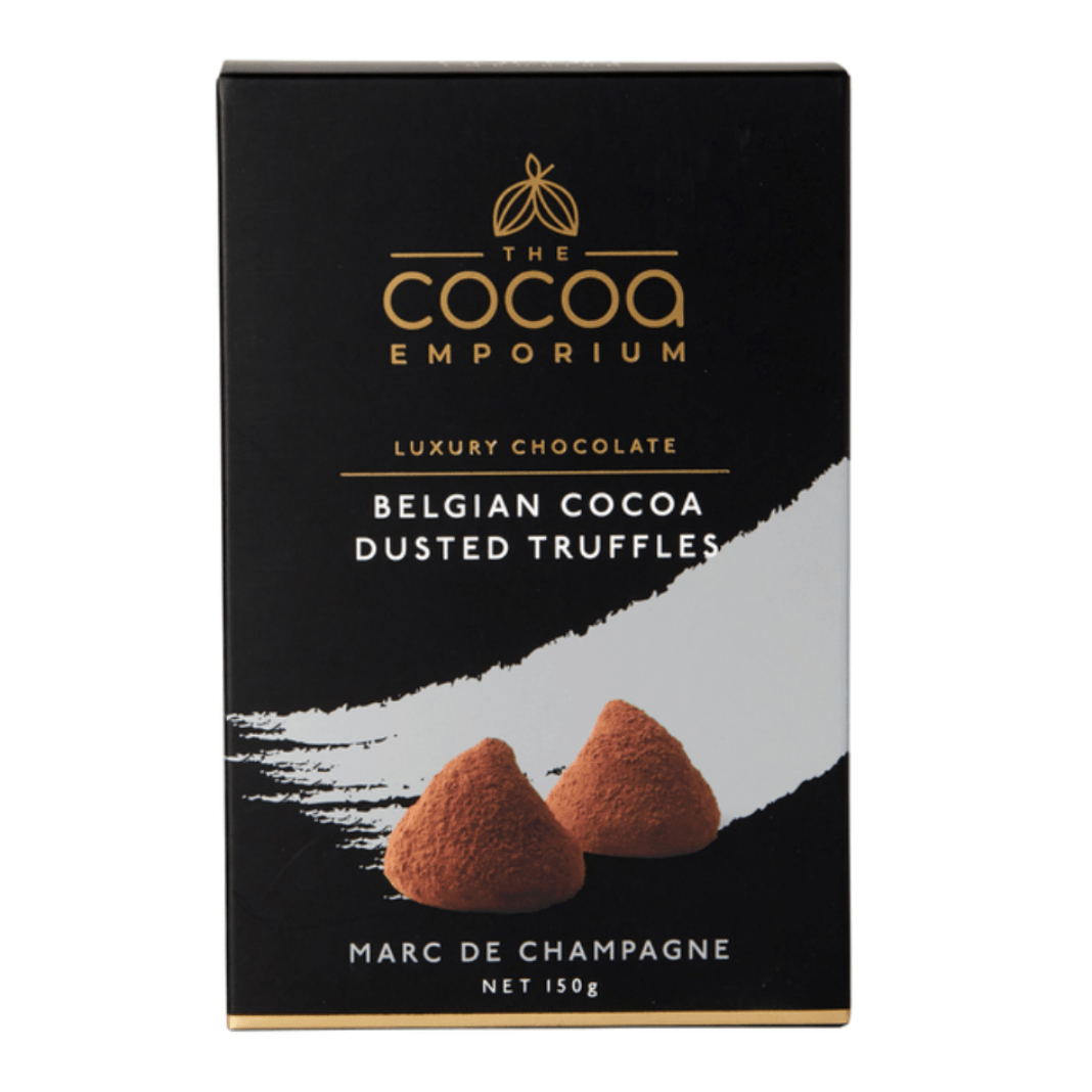 The Cocoa Emporium Belgian Cocoa Dusted Truffles – Marc de Champagne 150g | Premium Gift Box from The Gifting Suite | Australia