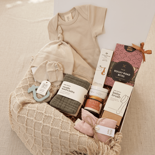 The Golden Arrival – Deluxe Mum & Baby Gift Box | Luxury Baby Hamper Australia | Premium Gift Box from The Gifting Suite | Australia