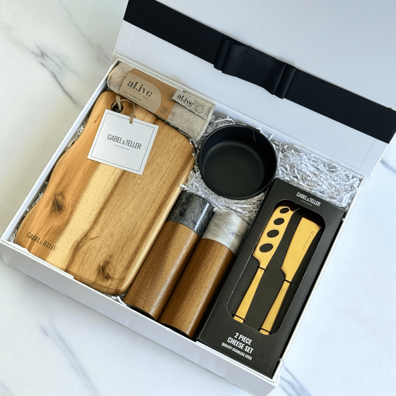 The Luxe Cheese & Entertainer Gift Box | GABEL&TELLER + al.ive Essentials | Premium Gift Box from The Gifting Suite | Australia