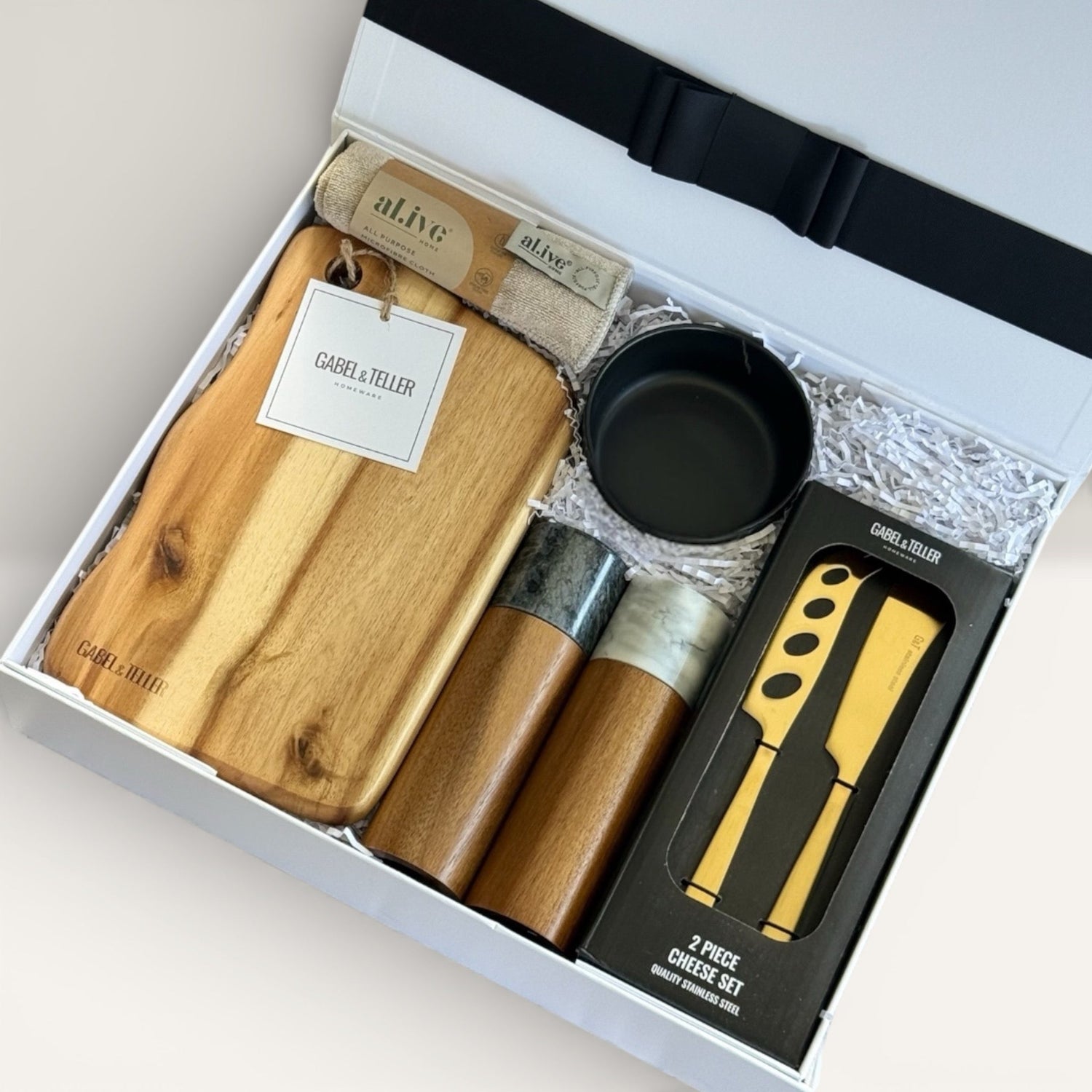 The Luxe Cheese & Entertainer Gift Box | GABEL&TELLER + al.ive Essentials | Premium Gift Box from The Gifting Suite | Australia